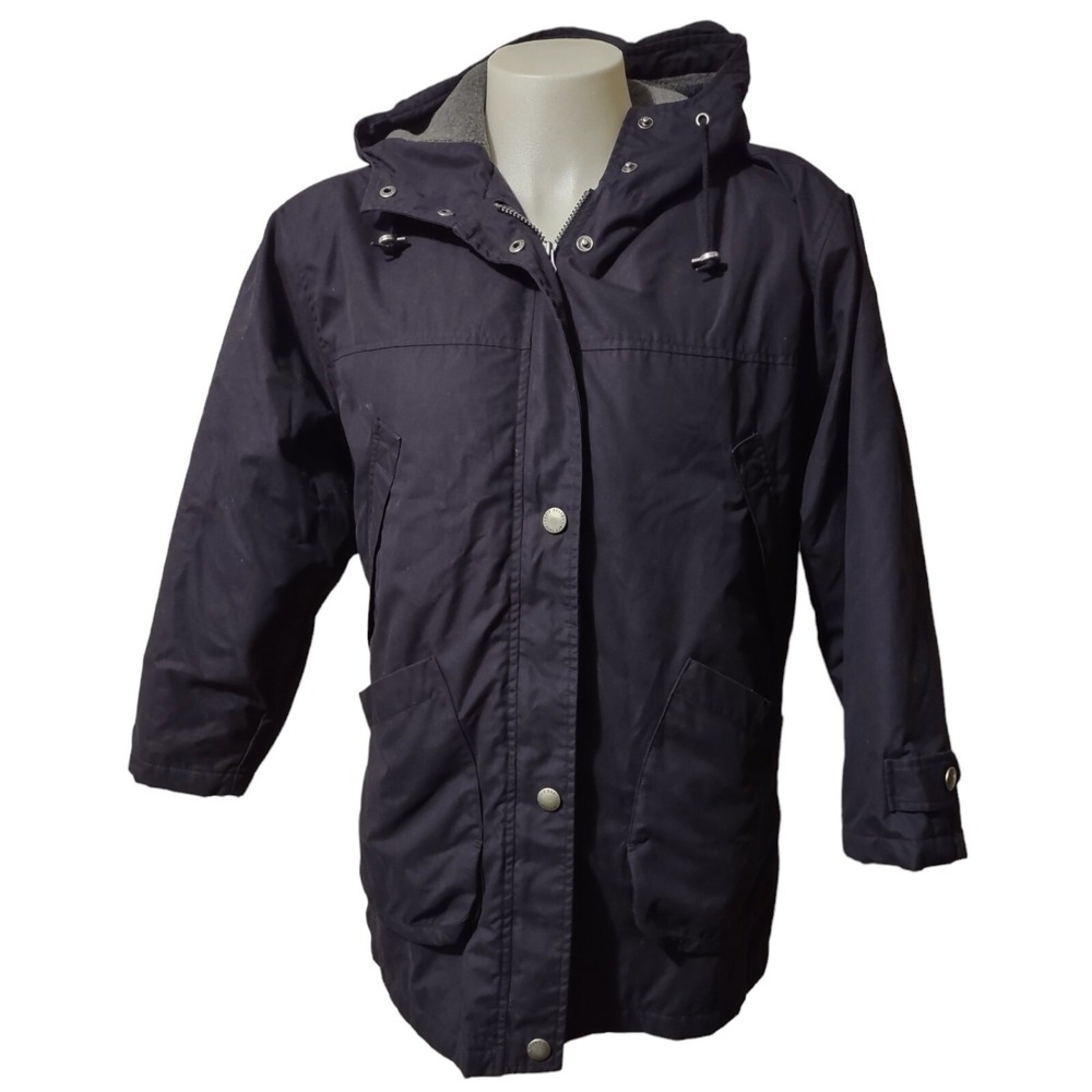 Eddie Bauer Parka Jacket Medium Women Gorp Core Cabin Core Navy Blue Hooded Coat